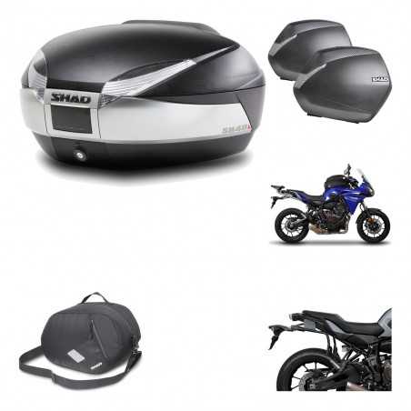 SHAD Maletas laterales + baul trasero herraje montaje 3p bolsa interna SH48 TITANIUM PREMIUM SH36 SH 36 KIT-196045