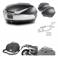 SHAD Maletas laterales + baul trasero herraje montaje accesorios 3p SH48 TITANIUM PREMIUM SH36 SH 36 KIT-196003