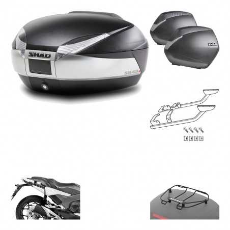 SHAD Maletas laterales + baul trasero herraje montaje parrilla portabultos superior 3p SH48 TITANIUM PREMIUM SH36 SH 36 KIT-1960