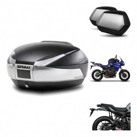 SHAD Maletas laterales + baul trasero herraje montaje 3p SH48 TITANIUM PREMIUM SC SH35 KIT-196050