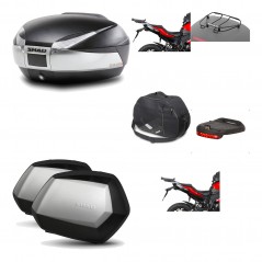 SHAD Maletas laterales + baul trasero herraje montaje accesorios 3p SH48 TITANIUM PREMIUM SC SH35 KIT-195756