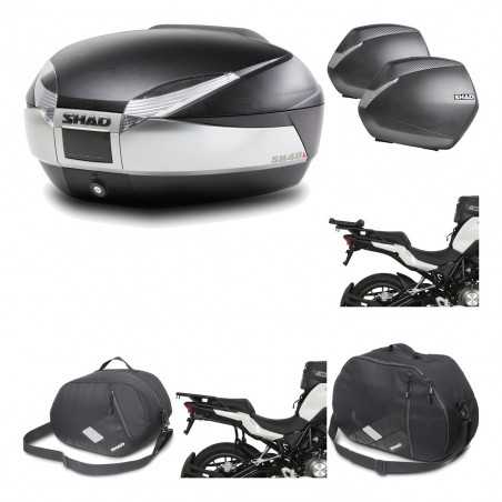 SHAD Maletas laterales + baul trasero herraje montaje accesorios 3p SH48 TITANIUM PREMIUM SH36 SH 36 KIT-196105