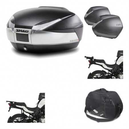 SHAD Maletas laterales + baul trasero herraje montaje bolsa interna 3p SH48 TITANIUM PREMIUM SH36 SH 36 KIT-196106