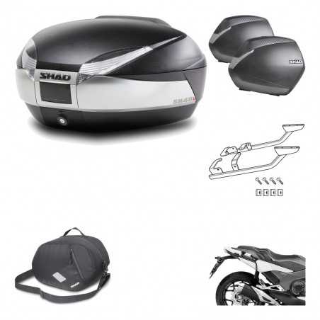 SHAD Maletas laterales + baul trasero herraje montaje 3p bolsa interna SH48 TITANIUM PREMIUM SH36 SH 36 KIT-195955
