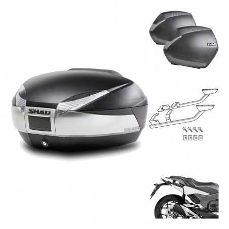 SHAD Maletas laterales + baul trasero herraje montaje 3p SH48 TITANIUM PREMIUM SH36 SH 36 KIT-195956