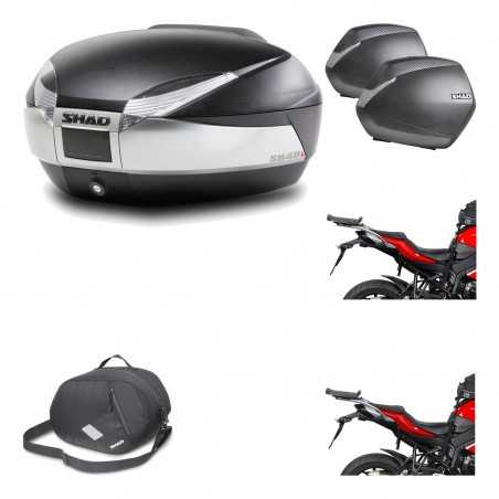 SHAD Maletas laterales + baul trasero herraje montaje 3p bolsa interna SH48 TITANIUM PREMIUM SH36 SH 36 KIT-195709