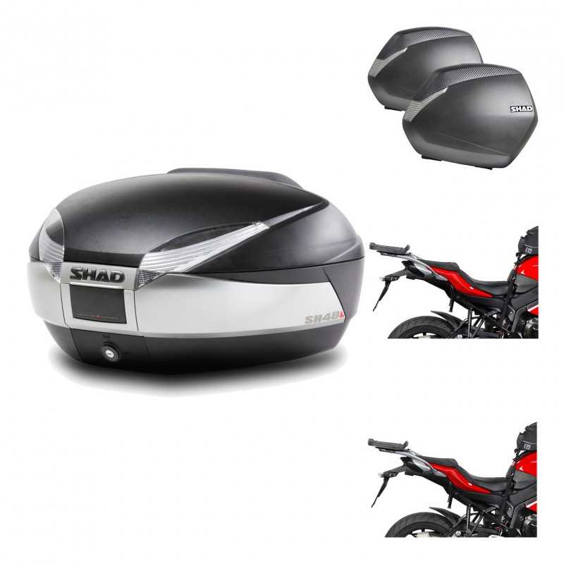 Lateral cases + back trunk + big top fitting + 3p hardware  SH48 TITANIUM PREMIU