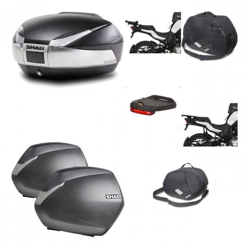 SHAD Maletas laterales + baul trasero herraje montaje accesorios 3p SH48 TITANIUM PREMIUM SH36 SH 36 KIT-196111