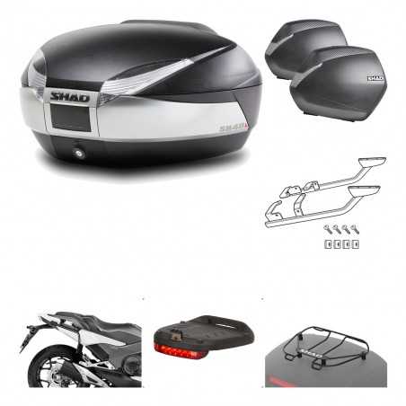 SHAD Maletas laterales + baul trasero herraje montaje accesorios 3p SH48 TITANIUM PREMIUM SH36 SH 36 KIT-196016
