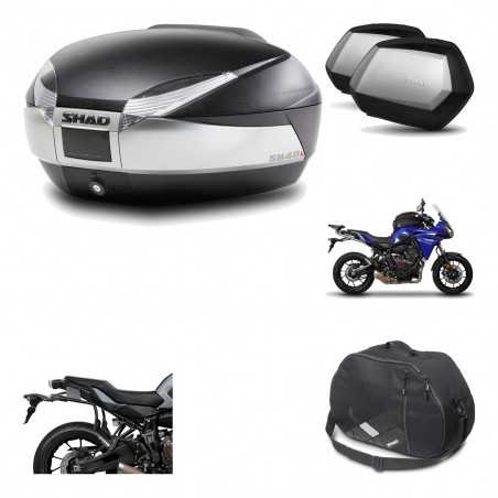SHAD Maletas laterales + baul trasero herraje montaje bolsa interna 3p SH48 TITANIUM PREMIUM SC SH35 KIT-196062