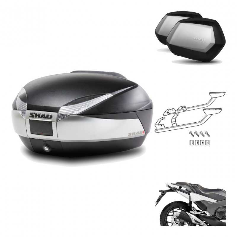 Lateral cases + back trunk + big top fitting + 3p hardware  SH48 TITANIUM PREMIU