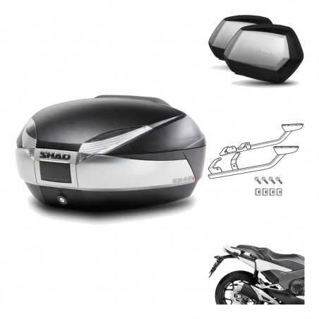 SHAD Maletas laterales + baul trasero herraje montaje 3p SH48 TITANIUM PREMIUM SC SH35 KIT-195960