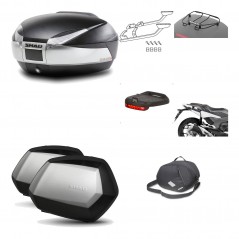 SHAD Maletas laterales + baul trasero herraje montaje accesorios 3p SH48 TITANIUM PREMIUM SC SH35 KIT-196019