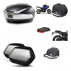 SHAD Maletas laterales + baul trasero herraje montaje accesorios 3p SH48 TITANIUM PREMIUM SC SH35 KIT-196067