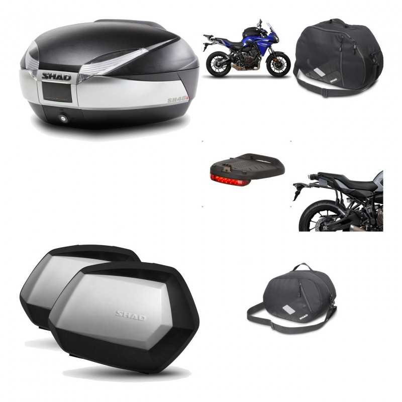 SHAD Maletas laterales + baul trasero herraje montaje accesorios 3p SH48 TITANIUM PREMIUM SC SH35 KIT-196067