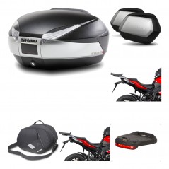 SHAD Maletas laterales + baul trasero herraje montaje accesorios 3p SH48 TITANIUM PREMIUM SC SH35 KIT-195719
