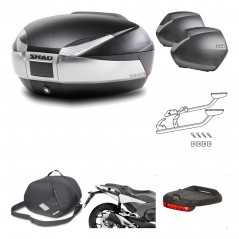 SHAD Maletas laterales + baul trasero herraje montaje accesorios 3p SH48 TITANIUM PREMIUM SH36 SH 36 KIT-195967