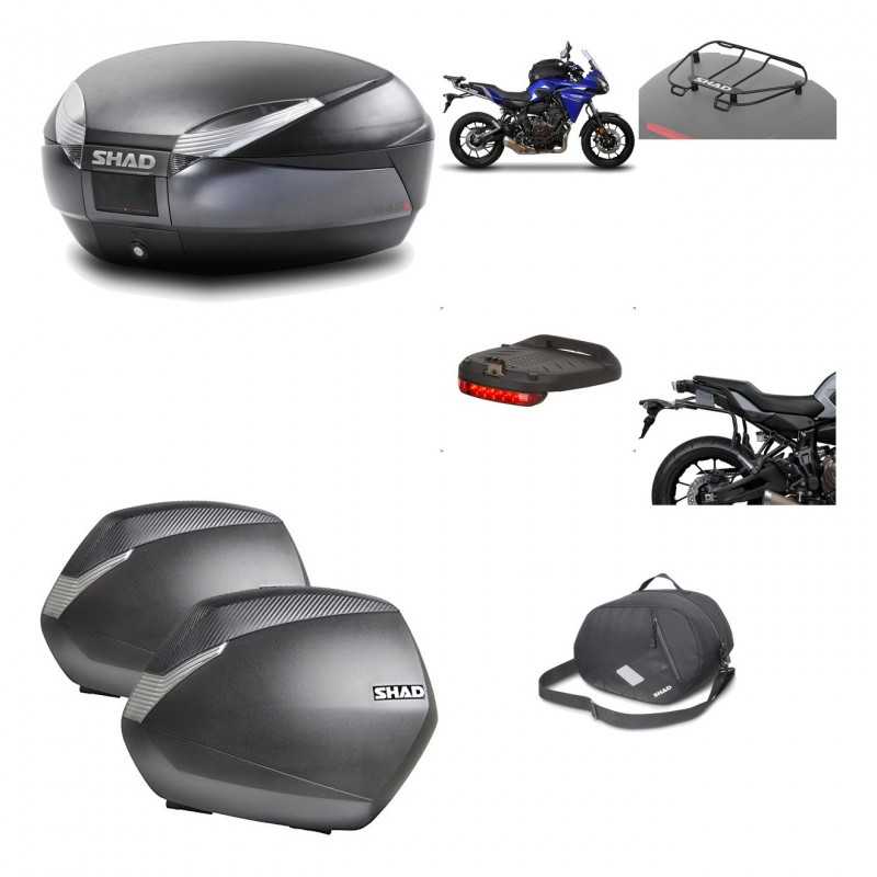 SHAD Maletas laterales + baul trasero herraje montaje accesorios 3p SH48 DARK GREY PREMIUM SH36 SH 36 KIT-196571
