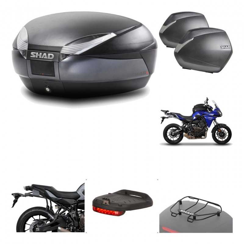 SHAD Maletas laterales + baul trasero herraje montaje accesorios 3p SH48 DARK GREY PREMIUM SH36 SH 36 KIT-196572