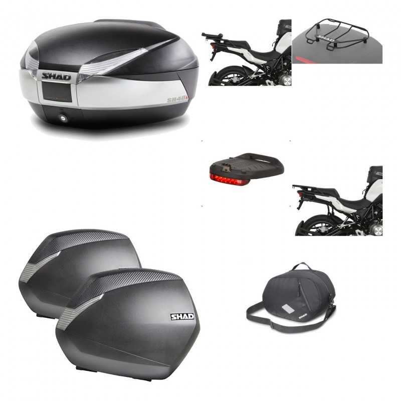 SHAD Maletas laterales + baul trasero herraje montaje accesorios 3p SH48 TITANIUM PREMIUM SH36 SH 36 KIT-196123