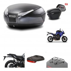 SHAD Maletas laterales + baul trasero herraje montaje accesorios 3p SH48 DARK GREY PREMIUM SH23 KIT-196573