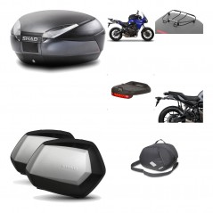 SHAD Maletas laterales + baul trasero herraje montaje accesorios 3p SH48 DARK GREY PREMIUM SC SH35 KIT-196575