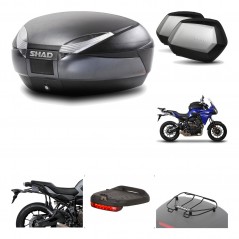 SHAD Maletas laterales + baul trasero herraje montaje accesorios 3p SH48 DARK GREY PREMIUM SC SH35 KIT-196576