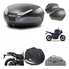 SHAD Maletas laterales + baul trasero herraje montaje accesorios 3p SH48 DARK GREY PREMIUM SH36 SH 36 KIT-196578
