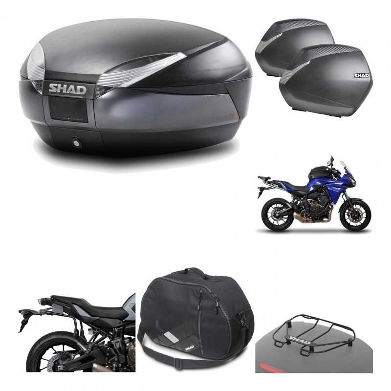 SHAD Maletas laterales + baul trasero herraje montaje accesorios 3p SH48 DARK GREY PREMIUM SH36 SH 36 KIT-196578