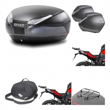 SHAD Maletas laterales + baul trasero herraje montaje accesorios 3p SH48 DARK GREY PREMIUM SH36 SH 36 KIT-196229