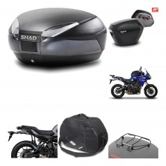 SHAD Maletas laterales + baul trasero herraje montaje accesorios 3p SH48 DARK GREY PREMIUM SH23 KIT-196579