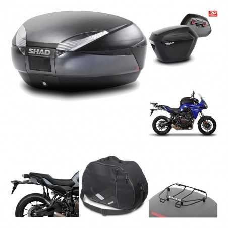 SHAD Maletas laterales + baul trasero herraje montaje accesorios 3p SH48 DARK GREY PREMIUM SH23 KIT-196579