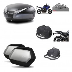 SHAD Maletas laterales + baul trasero herraje montaje accesorios 3p SH48 DARK GREY PREMIUM SC SH35 KIT-196581