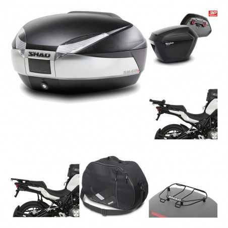 SHAD Maletas laterales + baul trasero herraje montaje accesorios 3p SH48 TITANIUM PREMIUM SH23 KIT-196131