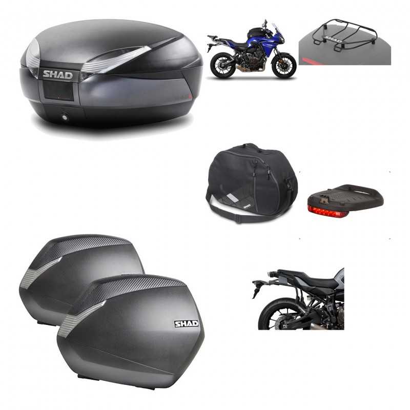 SHAD Maletas laterales + baul trasero herraje montaje accesorios 3p SH48 DARK GREY PREMIUM SH36 SH 36 KIT-196584