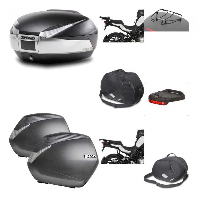 SHAD Maletas laterales + baul trasero herraje montaje accesorios 3p SH48 TITANIUM PREMIUM SH36 SH 36 KIT-196135
