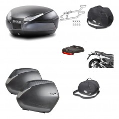 SHAD Maletas laterales + baul trasero herraje montaje accesorios 3p SH48 DARK GREY PREMIUM SH36 SH 36 KIT-196487