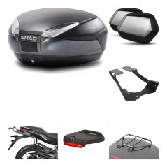 SHAD Maletas laterales + baul trasero herraje montaje accesorios 3p SH48 DARK GREY PREMIUM SC SH35 KIT-196336