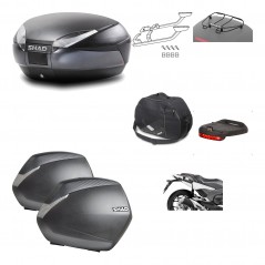 SHAD Maletas laterales + baul trasero herraje montaje accesorios 3p SH48 DARK GREY PREMIUM SH36 SH 36 KIT-196536