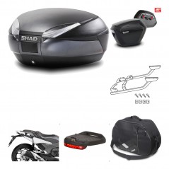 SHAD Maletas laterales + baul trasero herraje montaje accesorios 3p SH48 DARK GREY PREMIUM SH23 KIT-196489
