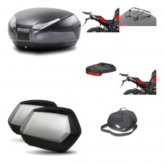 SHAD Maletas laterales + baul trasero herraje montaje accesorios 3p SH48 DARK GREY PREMIUM SC SH35 KIT-196239