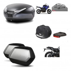 SHAD Maletas laterales + baul trasero herraje montaje accesorios 3p SH48 DARK GREY PREMIUM SC SH35 KIT-196588