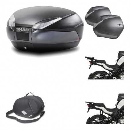 SHAD Maletas laterales + baul trasero herraje montaje 3p bolsa interna SH48 DARK GREY PREMIUM SH36 SH 36 KIT-196589