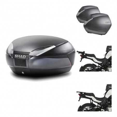 SHAD Maletas laterales + baul trasero herraje montaje 3p SH48 DARK GREY PREMIUM SH36 SH 36 KIT-196590
