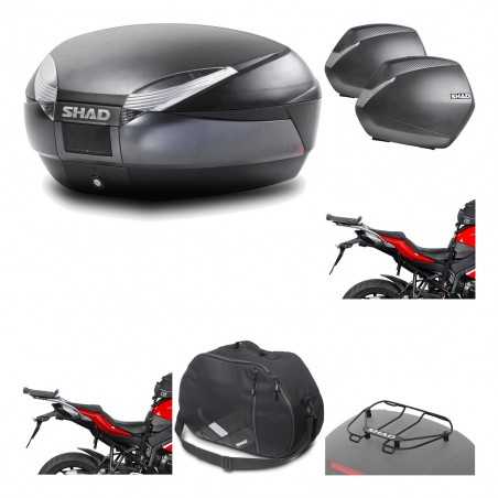 SHAD Maletas laterales + baul trasero herraje montaje accesorios 3p SH48 DARK GREY PREMIUM SH36 SH 36 KIT-196242
