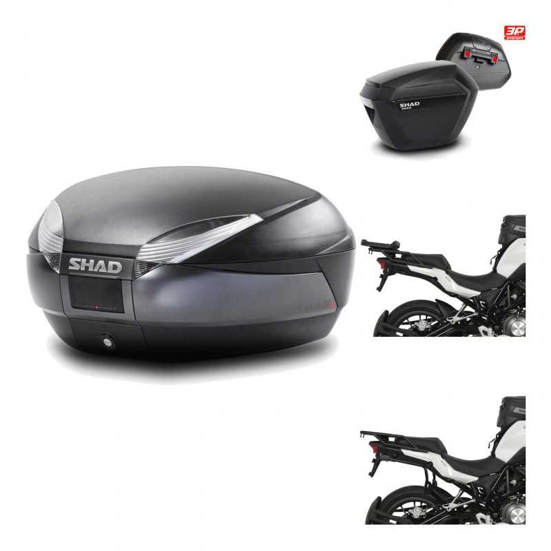 SHAD Maletas laterales + baul trasero herraje montaje 3p SH48 DARK GREY PREMIUM SH23 KIT-196591