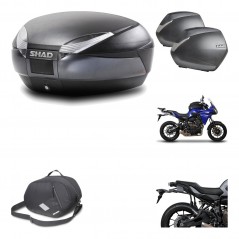 SHAD Maletas laterales + baul trasero herraje montaje 3p bolsa interna SH48 DARK GREY PREMIUM SH36 SH 36 KIT-196541