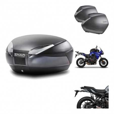 SHAD Maletas laterales + baul trasero herraje montaje 3p SH48 DARK GREY PREMIUM SH36 SH 36 KIT-196542