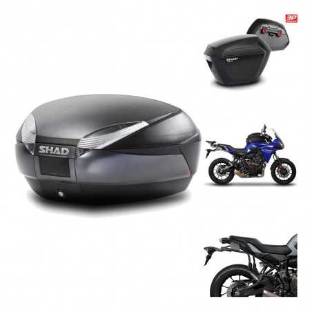 SHAD Maletas laterales + baul trasero herraje montaje 3p SH48 DARK GREY PREMIUM SH23 KIT-196543