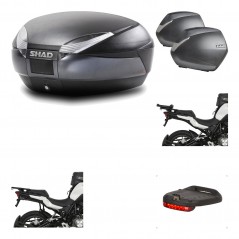 SHAD Maletas laterales + baul trasero herraje montaje luz de freno 3p SH48 DARK GREY PREMIUM SH36 SH 36 KIT-196596